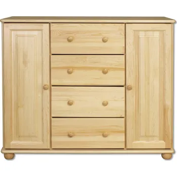 Komoda KD117 dřevěná komoda z masivní borovice Drewmax (Kvalitní nábytek z borovicového masivu)