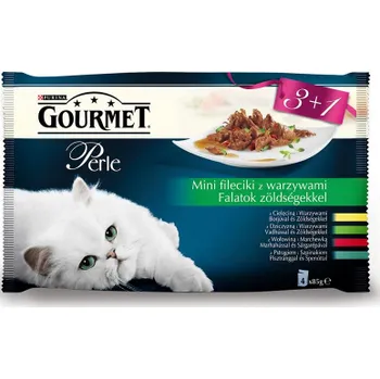 Krmivo pro kočku Purina Gourmet Perle mini filetky se zeleninou 4 x 85 g
