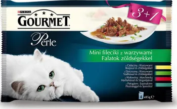 Krmivo pro kočku Purina Gourmet Perle mini filetky se zeleninou 4 x 85 g