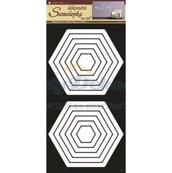 Samolepící dekorace Samolepící dekorace na zeď (69 x 32cm) Room Decor šestúhelníky bílé 1333