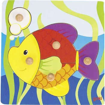 puzzle pro nejmenší Goki dřevěné puzzle s úchytkami Rybička