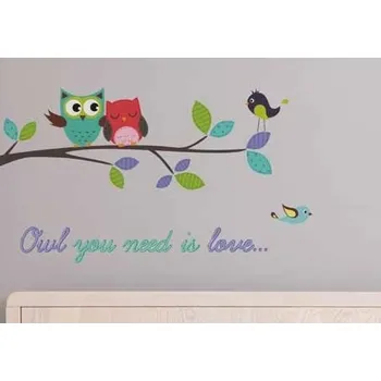 Samolepící dekorace Samolepící dekorace na zeď Owl You Need 58110 / Samolepka na zeď Crearreda (100 x 35 cm)