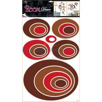 Samolepící dekorace Samolepící pokojová dekorace na zeď (70x42cm) Room Decor hnědé elipsy 1060