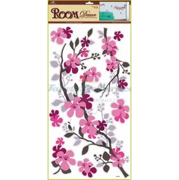Samolepící dekorace Samolepící pokojová dekorace na zeď (69 x 32cm) Room Decor hnědorůžová větvička 1076