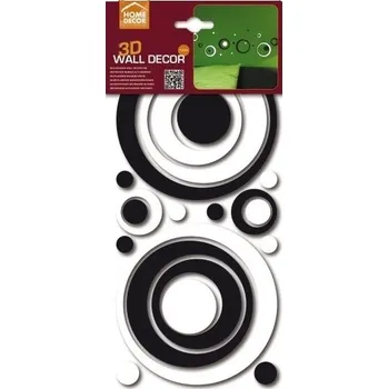 Samolepící dekorace Samolepicí 3D pěnová dekorace Crearreda Black & White 59508 (15 x 31 cm)