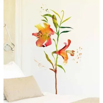 Samolepící dekorace Samolepící dekorace na zeď Watercolour Flowers 57718 / Samolepka na zeď Crearreda (70 x 100 cm)