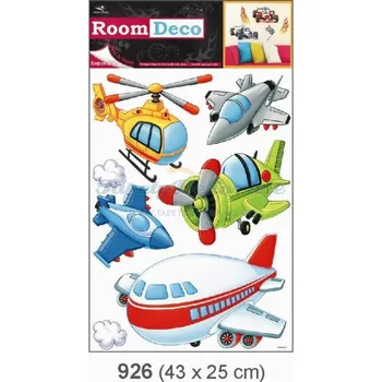 Samolepící dekorace Samolepicí dekorace na zeď (43x25cm) Room Decor letadla 926
