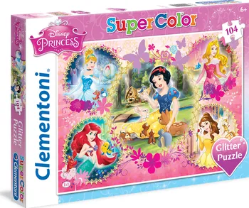 Puzzle Clementoni Puzzle Supercolor Glitter Princezny 104 dílků