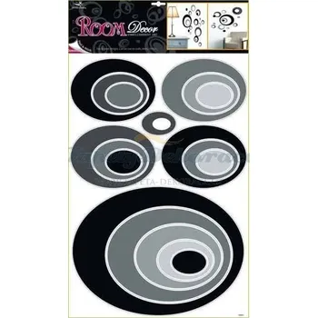 Samolepící dekorace Samolepící pokojová dekorace na zeď (70x42cm) Room Decor černé elipsy 1059