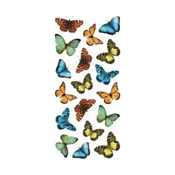 Samolepící dekorace Samolepicí dekorace Colourful Butterflies 59455 / Samolepky na zeď Crearreda (15 x 31 cm)