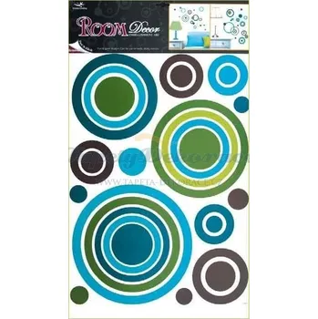 Samolepící dekorace Samolepící pokojová dekorace na zeď (70x42cm) Room Decor modré kruhy 1058