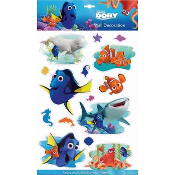 Samolepící dekorace Dětská samolepicí 3D dekorace Disney Hledá se Dory 09939 / Samolepka pro děti Nemo Room Decor (40 x 29 cm)