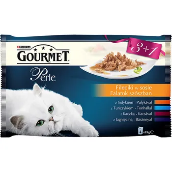 Krmivo pro kočku Purina Gourmet Perle mini filetky ve šťávě 4 x 85 g