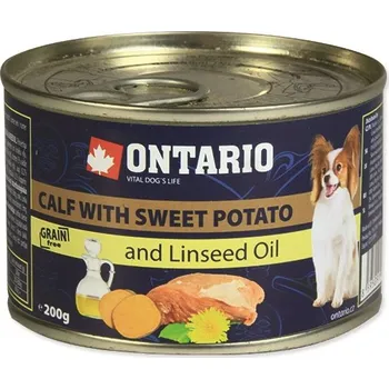 Ontario Mini konzerva 200 g, Calf/Sweet Potato/Dandelion/Linseed Oil