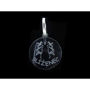Klíčenka Blíženec znamení, zvěrokruh, plexisklo, klíčenky
