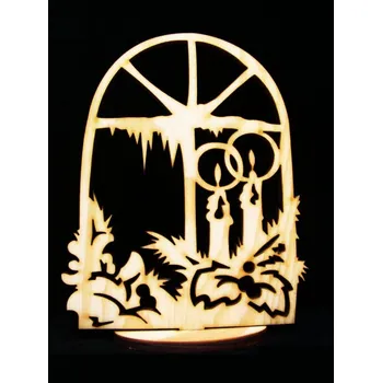 Vánoční dekorace Stojan vánoční okno se svíčkami ostatní