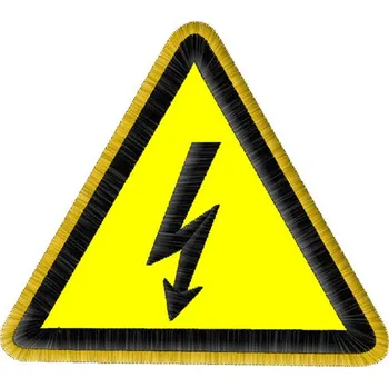 Nášivka Nášivka Nebezpečí úrazu elektrickým proudem velká nášivka výstražná znamení, nášivky