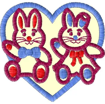 Nášivka Nášivka Dva zajíci zvířátka, dětské, valentýn, svátky