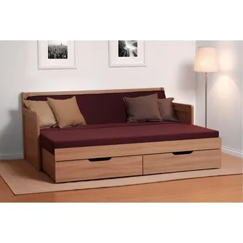 BMB Postel Tandem KLASIK s područkami - masivní buk Moření: jabloň, Provedení: rovné, Rozměr: 80/160 x 200 cm