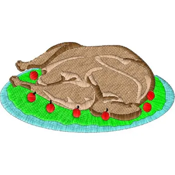 Nášivka Výšivka Pečené kuře záliby, výšivka