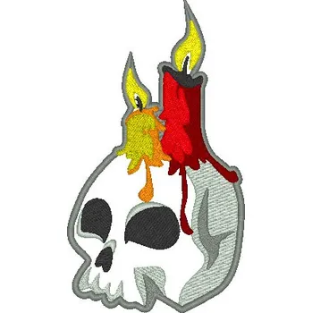 Nášivka Nášivka Lebka svíčky fantasy, nášivky, halloween