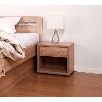 Noční stolek BMB Noční stolek široký - buk Moření: bílá, Provedení: Jádrový buk