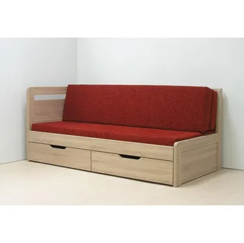 Postel BMB Postel Tandem KLASIK s levým čelem - imitace dřeva Dekor: Bílá, Provedení: rovné, Rozměr: 80/160 x 200 cm