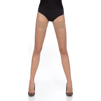 Dámské erotické punčochy Bas Bleu Samodržící punčochy Lucrezia tělové L + Doprava zdarma