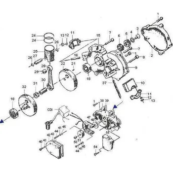 Píst motoru Pístní kroužky 48/60/80cc 48cc