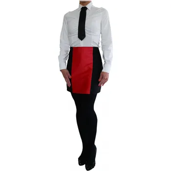 Kuchyňská zástěra Vondrak & Company | Číšnická zástěra krátká - černo-červená