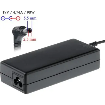 Adaptér k notebooku Napájecí zdroj Akyga AK-ND-10 19V/4.74A 90W 5.5x2.5mm konektor - neoriginální (AC adaptér, nabíječka, napájecí zdroj vhodný pro notebooky Asus / Toshiba)