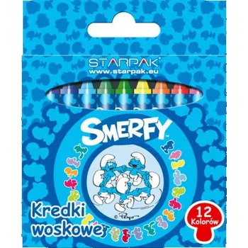 Kresba Starpak Voskové pastelky 12 barev - Šmoulové