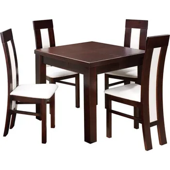 Jídelní stůl Rozkládací stůl S12 přírodní dýha 90 x 90 / 190 cm