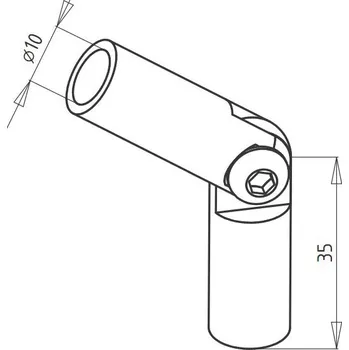 Zábradlí Kloubová spojka nerez prutů ø10 (12) mm Průměr prutů: 10 mm