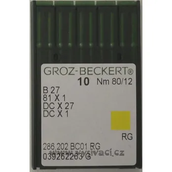 jehla B27 80 RG Groz-Beckert, balení 10ks Jednotka: balení 10ks***SKLADEM 15 balení
