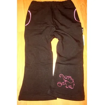 Betty Mode (ušito v ČR) České tepláky s elastanem vel. 92,104 černé se slonem