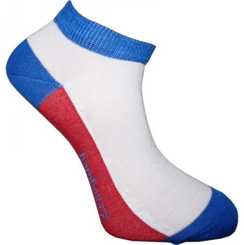 Pánské ponožky SNEAKER FLAG nízké bambusové ponožky BAMBOX 47-50 bílá / modrá / červená