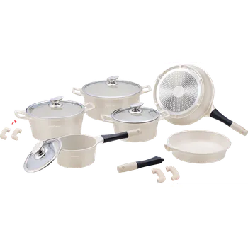 Sada nádobí Royalty Line 14-dílná sada hrnců RL-ES1014C krémová