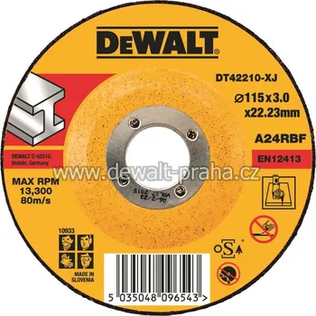 Řezný kotouč DT42210 DeWALT Řezný kotouč na nerez 115 x 3,0 mm vypouklý Typ 27