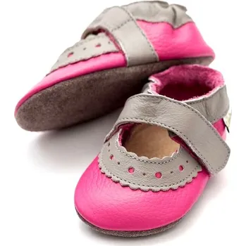 Capáčky Liliputi kožené capáčky sandálky Sahara růžové