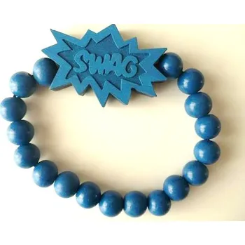 Náhrdelník Blingstar Náramek Dřevěný WOOD korálky SWAG - Blue 456