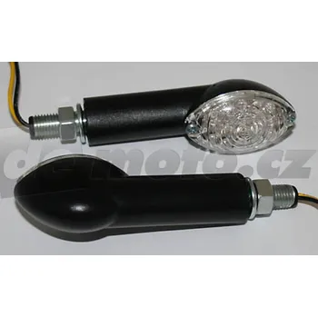 Osvětlení pro motocykl Blinkr LED diodový CAT EYE - černý - prodloužený (1ks)