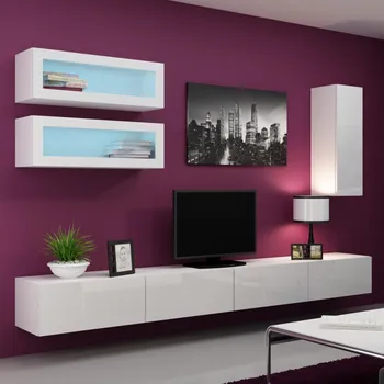 Obývací stěna Cama Meble Vigo 11 bílá/bílý lesk