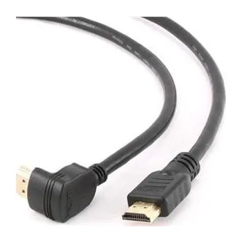 Video kabel GEMBIRD Kabel HDMI-HDMI 1,8m, 1.4, M/M stíněný, zlacené kontakty, 90° lomený, černý