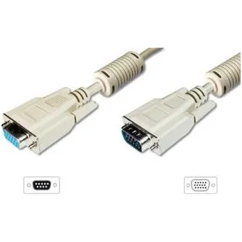 Video kabel Digitus Prodlužovací kabel monitoru VGA, HD15 M / F, 15 m, 3Coax / 7C, 2xferit, be