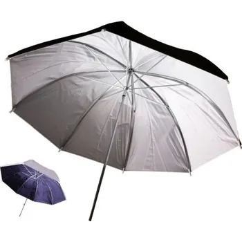 Odrazný deštník Linkstar PUK-102WB - 102cm deštník bílý/černý