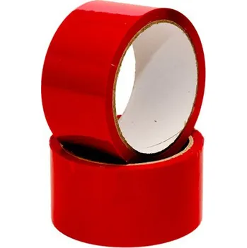Lepicí páska Lepící pásky červené 48mm návin 66m - 17kč/1ks