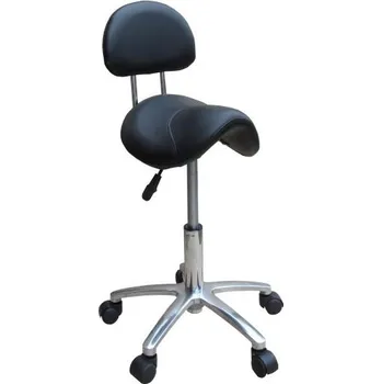 Taburet Taburet na kolečkách s opěrkou Detail T2 - černý (38) (DHS392b-38) + dárek zdarma