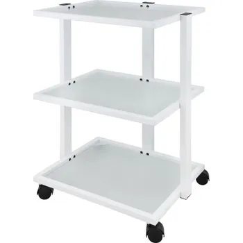 Kosmetický stolek na kolečkách se 3 policemi Weelko Facile, bílý (1040) + dárek zdarma