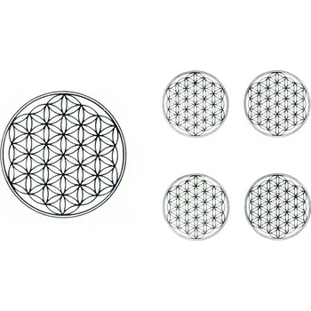 Samolepící dekorace Samolepy ,,Květ života" zlaté set 5 ks (Samolepy ,,Květ života" zlaté set 5 ks)